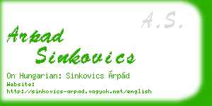 arpad sinkovics business card